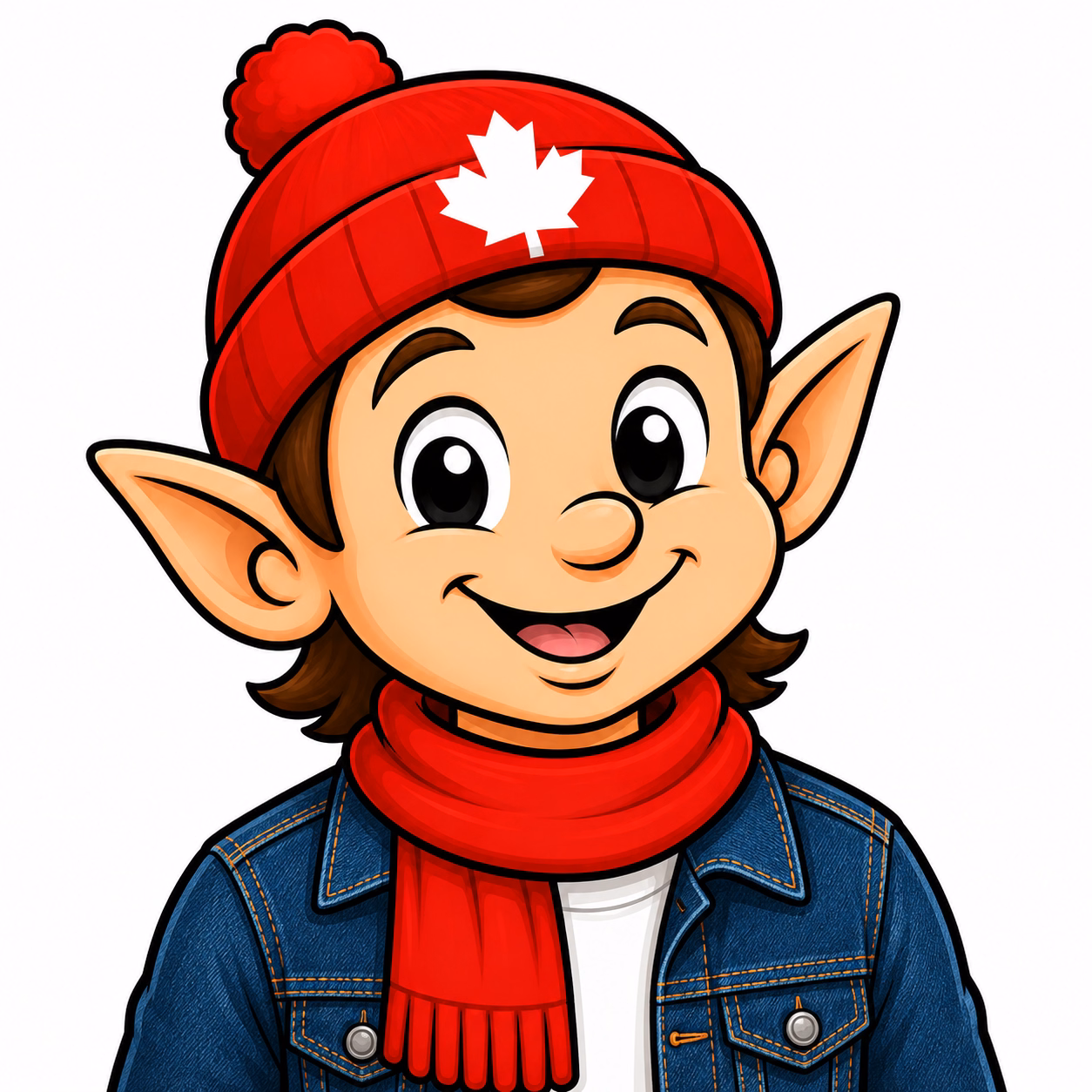 Mr. Misc mascot wearing a red Canadian maple leaf beanie